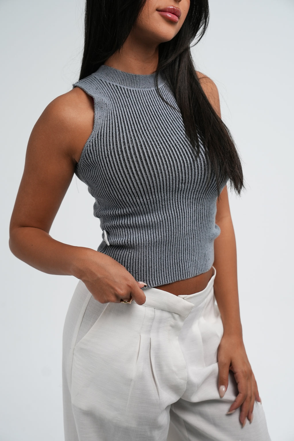 Knitted Top | Grey