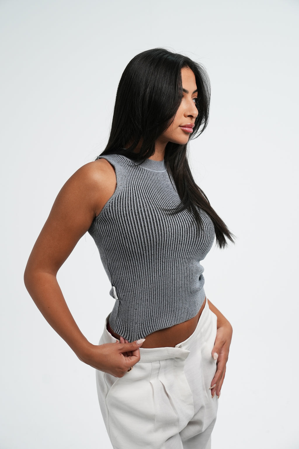 Knitted Top | Grey